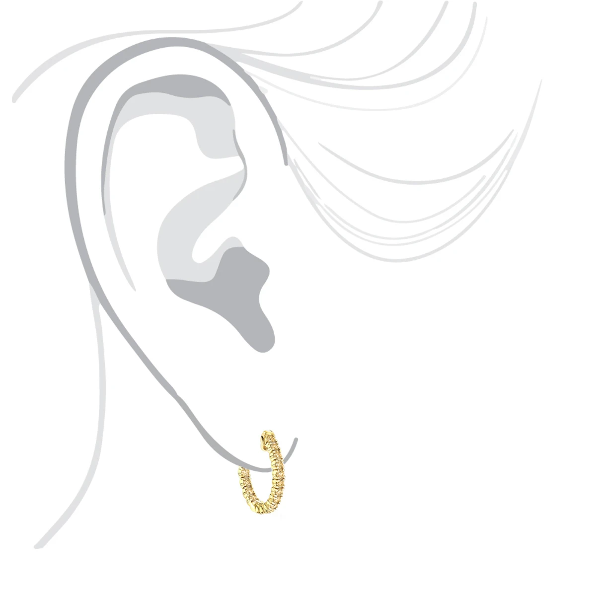 14K Yellow Gold 3/4in Inside Out Yellow Diamond Hoop Earrings 1 Carat By Luxurman 5 14K Yellow Gold 3/4in Inside Out Yellow Diamond Hoop Earrings 1 Carat By Luxurman - Image 5