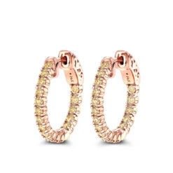 14K Yellow Gold 3/4in Inside Out Yellow Diamond Hoop Earrings 1 Carat By Luxurman 8 14K Yellow Gold 3/4in Inside Out Yellow Diamond Hoop Earrings 1 Carat By Luxurman -Luxurman 14k gold 34in inside out yellow diamond hoop earrings 1 carat by luxurman ro