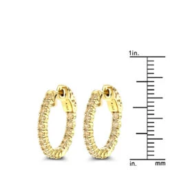 14K Yellow Gold 3/4in Inside Out Yellow Diamond Hoop Earrings 1 Carat By Luxurman 11 14K Yellow Gold 3/4in Inside Out Yellow Diamond Hoop Earrings 1 Carat By Luxurman -Luxurman 14k gold 34in inside out yellow diamond hoop earrings 1 carat by luxurman rulerye