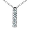 14K White Gold 4 Stone Diamond Journey Necklace 0.40ct