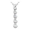 14K White Gold Designer 5 Stone Diamond Journey Necklace 0.75ct