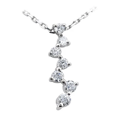 14K White Gold 5 Stone Diamond Journey Necklace 1.25ct 1 14K White Gold 5 Stone Diamond Journey Necklace 1.25ct