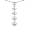 14K White Gold Unique 5 Stone Diamond Journey Pendant 0.25ct