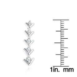 14K White Gold Designer 5 Stone Diamond Journey Pendant 0.25ct -Luxurman 14k gold 5 stone diamond journey pendant 025ct p 28125 rulerwh