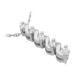 14K White Gold 5 Stone Diamond Journey Pendant 0.33ct 5 14K White Gold 5 Stone Diamond Journey Pendant 0.33ct -Luxurman 14k gold 5 stone diamond journey pendant 033ct p 28039 back white 20220426