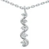 14K White Gold 5 Stone Diamond Journey Pendant 1.02ct