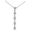 14K White Gold 5 Stone Diamond Journey Pendant 1.75ct