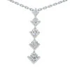 14K White Gold 5 Stone Round Diamond Journey Pendant 2ct