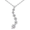 14K White Gold 7 Stone Diamond Journey Necklace 3ct