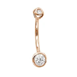 14K White Gold Diamond Belly Button Peircing Ring 0.66ct -Luxurman 14k gold and diamond belly button peircing ring 066ct p 5860 ro