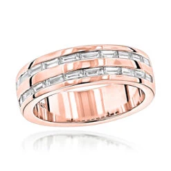 14K White Gold Baguette Diamond Men's Wedding Ring 1.10ct 8 14K White Gold Baguette Diamond Men's Wedding Ring 1.10ct -Luxurman 14k gold baguette diamond mens wedding ring 110ct p 25571 ro