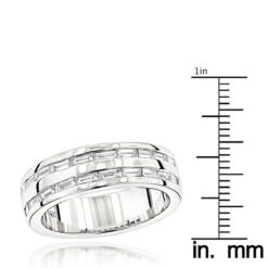 14K White Gold Baguette Diamond Men's Wedding Ring 1.10ct 11 14K White Gold Baguette Diamond Men's Wedding Ring 1.10ct -Luxurman 14k gold baguette diamond mens wedding ring 110ct p 25571 rulerwh