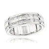14K White Gold Baguette Diamond Men's Wedding Ring 1.10ct