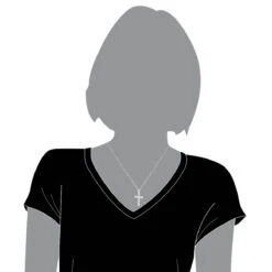 14K White Gold Baguette & Round Diamond Cross Necklace 0.35ct -Luxurman 14k gold baguette round diamond cross necklace 035ct p 26537 bodwh