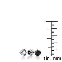 14K White Gold Black Diamond Stud Earrings Bezel Set 0.75ct -Luxurman 14k gold black diamond stud earrings bezel set 075ct p 6046 rulerwh