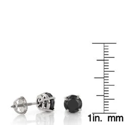 14K White Gold Black Diamond Stud Earrings Bezel Set 2.00ct -Luxurman 14k gold black diamond stud earrings bezel set 200ct p 6051 rulerwh