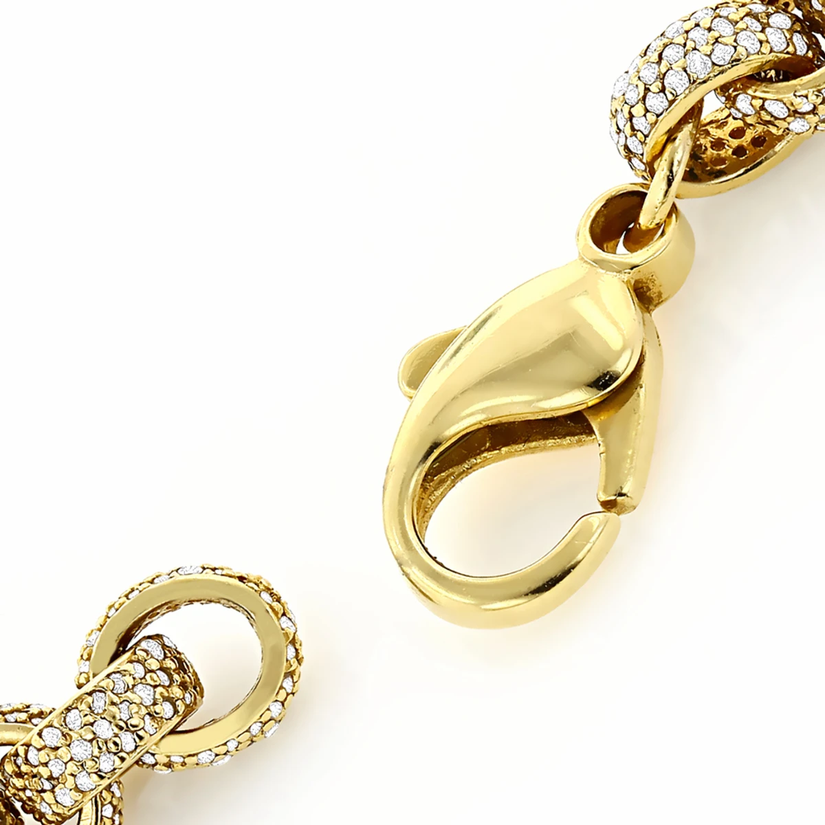 Hip Hop 14K Yellow Gold Cable Chain Eternity Diamond Necklace For Men 40.25ct 2 Hip Hop 14K Yellow Gold Cable Chain Eternity Diamond Necklace For Men 40.25ct - Image 2