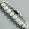 14K White Gold Cluster Designer Diamond Bracelet 15.40ct
