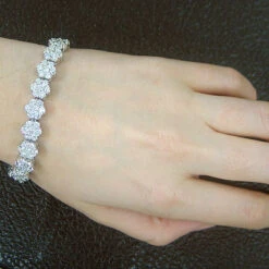 14K White Gold Cluster Designer Diamond Bracelet 15.40ct 5 14K White Gold Cluster Designer Diamond Bracelet 15.40ct -Luxurman 14k gold cluster designer diamond bracelet 1540ct p 5988bod