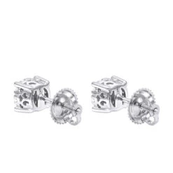 14K White Gold Cluster Diamond Stud Earrings 0.35ct By Luxurman 9 14K White Gold Cluster Diamond Stud Earrings 0.35ct By Luxurman -Luxurman 14k gold cluster diamond stud earrings 035ct by luxurman backwh
