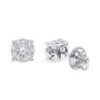 14K White Gold Cluster Diamond Stud Earrings 0.35ct By Luxurman