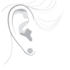 14K White Gold Cluster Flower Diamond Stud Earrings For Women 0.75ct By Luxurman -Luxurman 14k gold cluster flower diamond stud earrings for women 075ct by luxurman bodwh