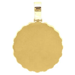 14K Yellow Gold Customizable Picture Frame Diamond Medallion Pendant 2.5Ct -Luxurman 14k gold customizable picture frame diamond medallion pendant 25ct 804053 backye