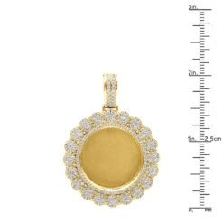 14K Yellow Gold Customizable Picture Frame Diamond Medallion Pendant 2.5Ct -Luxurman 14k gold customizable picture frame diamond medallion pendant 25ct 804053 rulerye