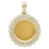 14K Yellow Gold Customizable Picture Frame Diamond Medallion Pendant 2.5Ct