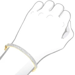 14K Yellow Gold Designer 2 Carat Diamond Bangle Bracelet For Women By Luxurman -Luxurman 14k gold designer 2 carat diamond bangle bracelet for women by luxurman bodye