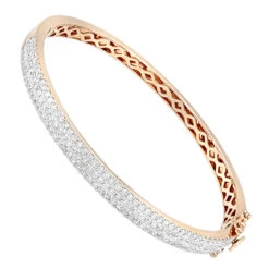 14K Yellow Gold Designer 2 Carat Diamond Bangle Bracelet For Women By Luxurman -Luxurman 14k gold designer 2 carat diamond bangle bracelet for women by luxurman ro