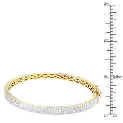 14K Yellow Gold Designer 2 Carat Diamond Bangle Bracelet For Women By Luxurman -Luxurman 14k gold designer 2 carat diamond bangle bracelet for women by luxurman rulerye