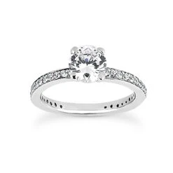 14K White Gold Handmade Diamond Engagement Ring 0.84ct