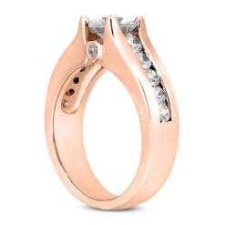 14K White Gold Designer Diamond Engagement Ring 0.88ct -Luxurman 14k gold designer diamond engagement ring 088ct p 25927 back rose 20220426