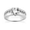 14K White Gold Designer Diamond Engagement Ring 0.88ct