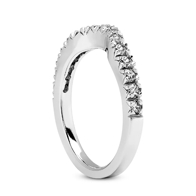 14K White Gold Round Diamond Engagement Ring Band 0.21ct 4 14K White Gold Round Diamond Engagement Ring Band 0.21ct - Image 4