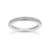 14K White Gold Prong Set Diamond Engagement Ring Band 0.37ct