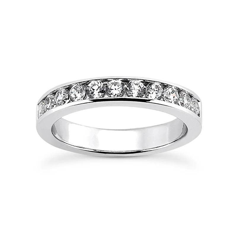 14K White Gold Round Diamond Engagement Ring Band 0.55ct 1 14K White Gold Round Diamond Engagement Ring Band 0.55ct