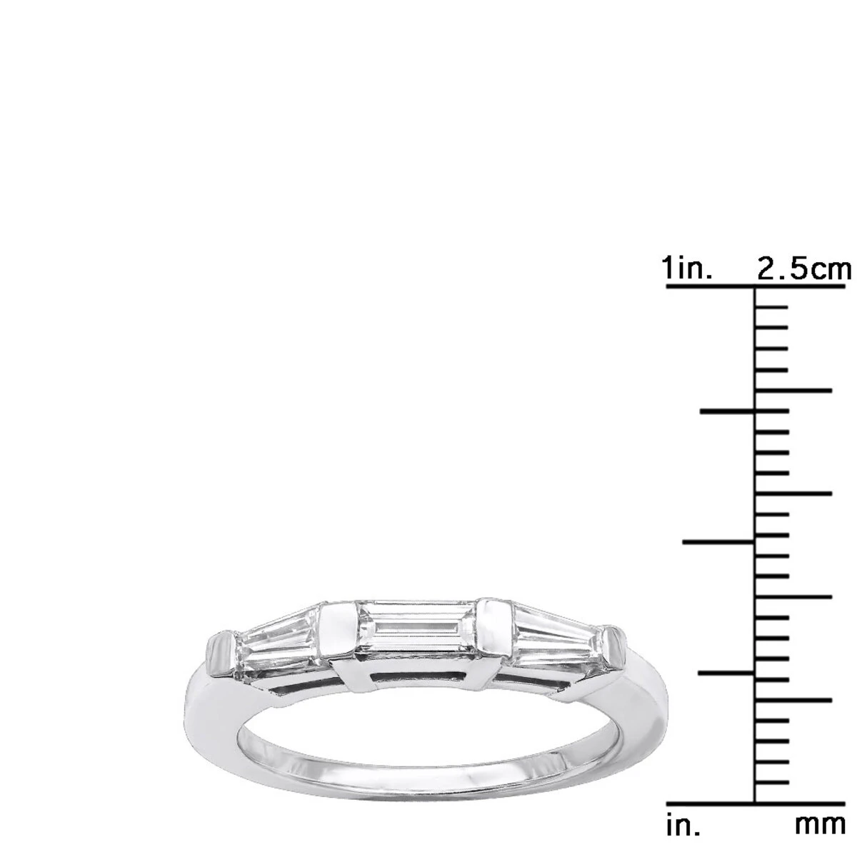 14K White Gold Baguette Diamond Engagement Ring Band 0.57ct 8 14K White Gold Baguette Diamond Engagement Ring Band 0.57ct - Image 8