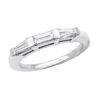 14K White Gold Baguette Diamond Engagement Ring Band 0.57ct