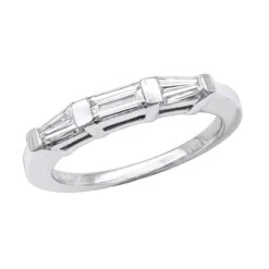 14K White Gold Baguette Diamond Engagement Ring Band 0.57ct