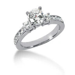 Luxurman -Luxurman 14k gold designer diamond engagement ring set 174ct p 26679 back white 20220426