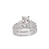 14K White Gold Designer Diamond Engagement Ring Set 1.74ct