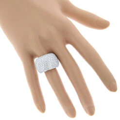 14K White Gold Designer Pave Diamond Ring For Women 5 Carat Wide Anniversary Band 10 14K White Gold Designer Pave Diamond Ring For Women 5 Carat Wide Anniversary Band -Luxurman 14k gold designer pave diamond ring 550ct p 6076 bodwh