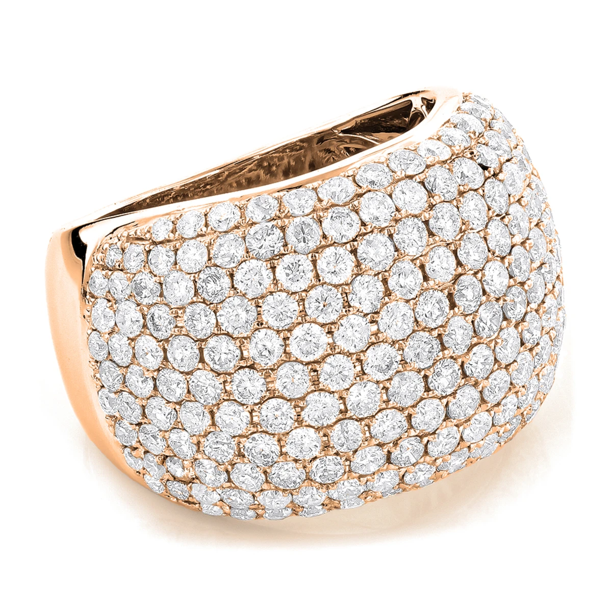 14K White Gold Designer Pave Diamond Ring For Women 5 Carat Wide Anniversary Band 3 14K White Gold Designer Pave Diamond Ring For Women 5 Carat Wide Anniversary Band - Image 3