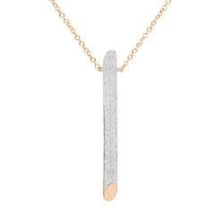 14K Yellow Gold Designer Vertical Diamond Bar Necklace Ladies Pendant With Chain 0.5ct -Luxurman 14k gold designer vertical diamond bar necklace ladies pendant with chain 803215 ro