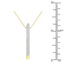 14K Yellow Gold Designer Vertical Diamond Bar Necklace Ladies Pendant With Chain 0.5ct -Luxurman 14k gold designer vertical diamond bar necklace ladies pendant with chain 803215 rulerye