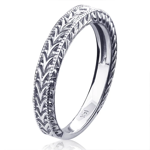 14K White Gold Designer Handmade Wedding Band 2 14K White Gold Designer Handmade Wedding Band - Image 2