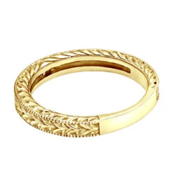 14K White Gold Designer Handmade Wedding Band 20 14K White Gold Designer Handmade Wedding Band -Luxurman 14k gold designer wedding band p 35077 backye