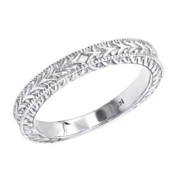 14K White Gold Designer Handmade Wedding Band